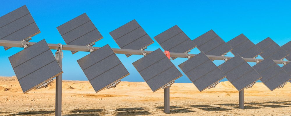Visualization of 2-axis tracker with GEN3 Micro-CPV modules. Graphic by SOLTEC, © Fraunhofer ISE